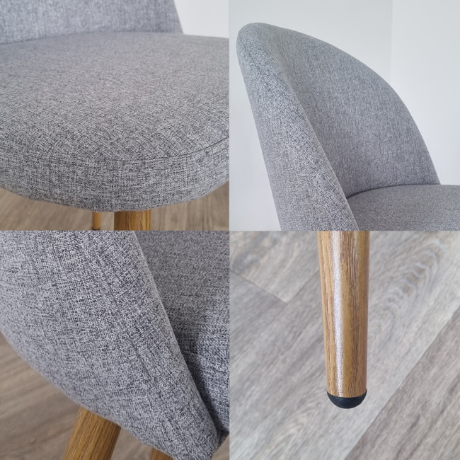 Chaise scandinave en tissu gris - Rossi