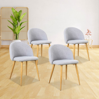 Chaise scandinave en tissu gris - Rossi
