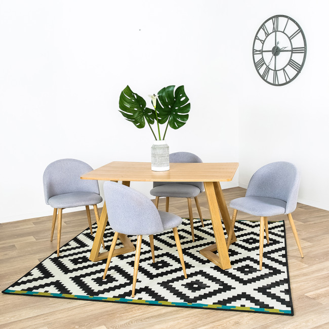 Lot de 4 chaises nordiques en tissu gris Rossi - Prix bas!