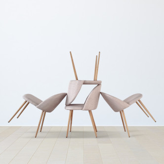 Chaise scandinave beige - Rossi

