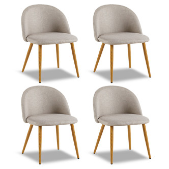 Lot de 4 chaises scandinaves beiges - Rossi

