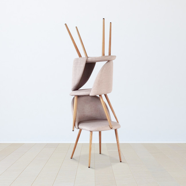 Lot de 4 chaises scandinaves beiges - Rossi

