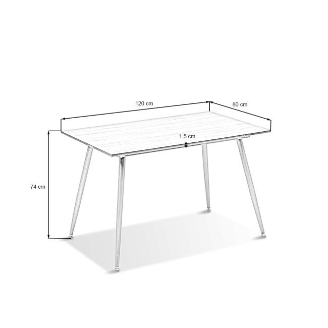 Ensemble table rectangulaire bois et 4 chaises scandinaves noires - NoraPrague