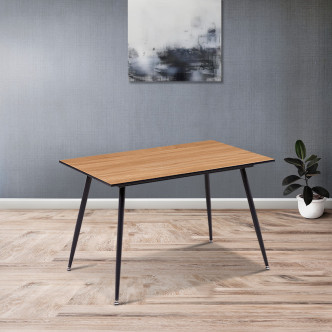 Ensemble table rectangulaire bois et 4 chaises scandinaves noires - NoraPrague