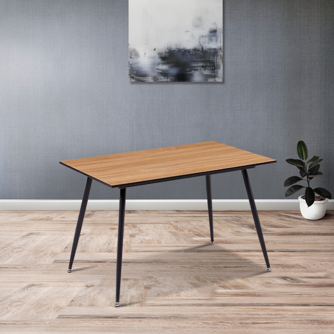 Ensemble table rectangulaire bois et 4 chaises scandinaves blanches - NoraBjorn