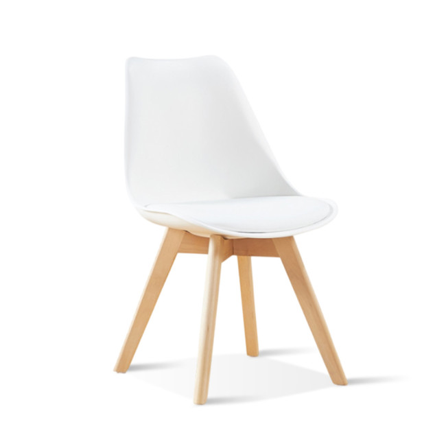Ensemble table rectangulaire bois et 4 chaises scandinaves blanches - NoraBjorn