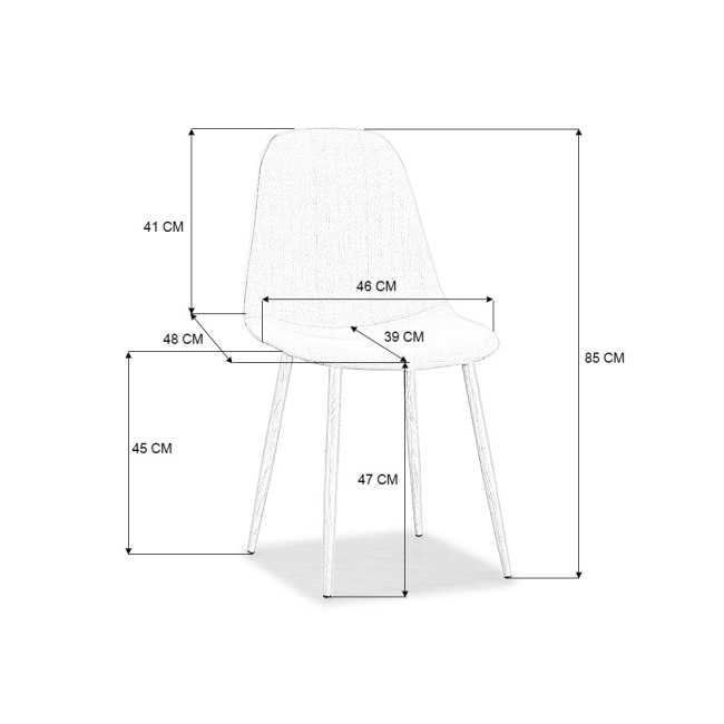Ensemble table ronde en verre métal et 4 chaises scandinaves tissu beige - MateraEla