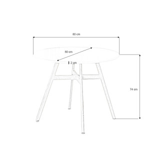 Ensemble table ronde bois et 4 chaises scandinaves plastique beige - UmbriaEla