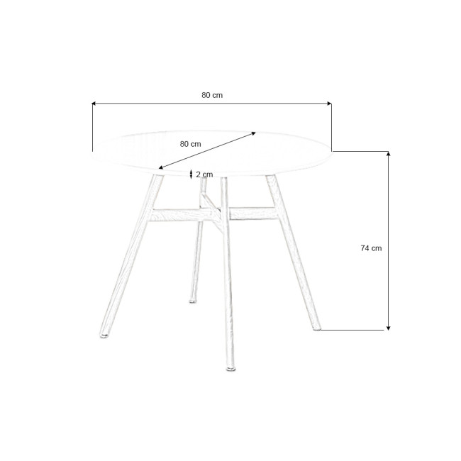 Ensemble table ronde bois et 4 chaises scandinaves tissu beige - UmbriaRossi