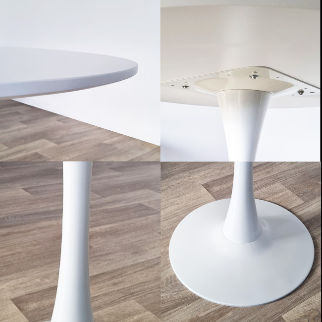 Ensemble table ronde bois et 2 chaises scandinaves blanches - AbrezzoHelsinki
