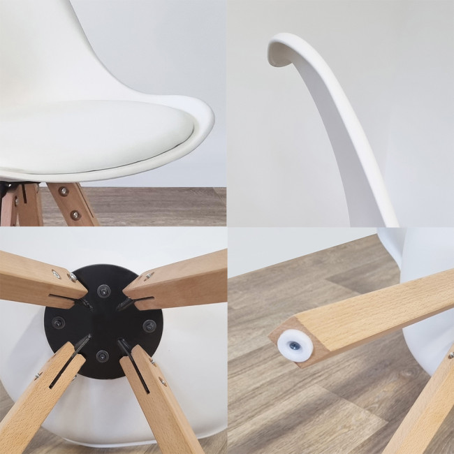 Ensemble table ronde bois et 2 chaises scandinaves blanches - AbrezzoHelsinki