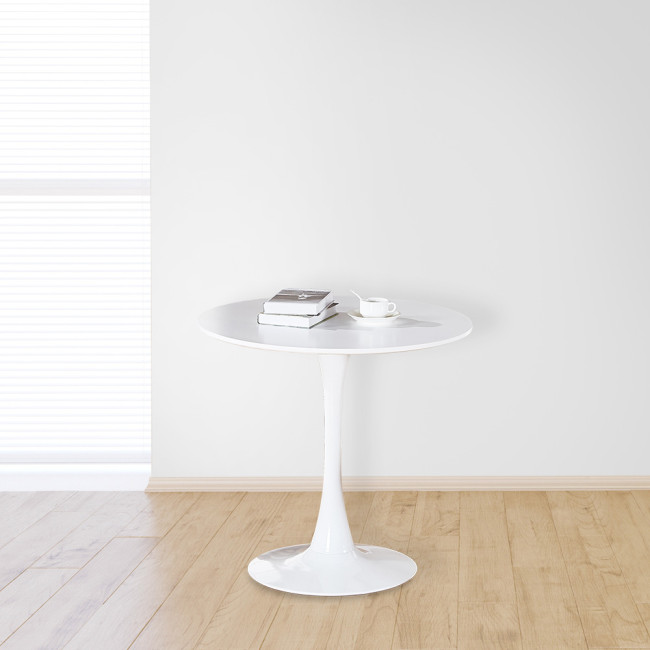 Ensemble table ronde bois et 2 chaises scandinaves blanches - AbrezzoHelsinki