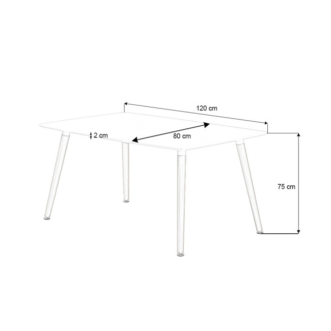 Ensemble table rectangulaire bois et 4 chaises scandinaves tissu beige - BrevikEla