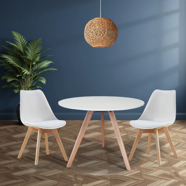 Table Ronde Blanche : Plateau 80 cm 