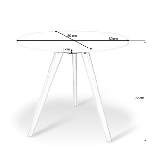 Table Ronde Blanche : Plateau 80 cm 