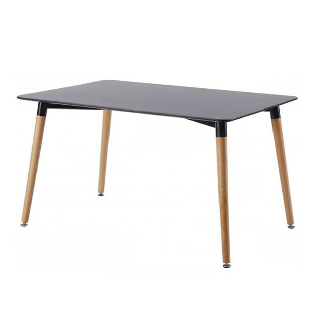 Table à manger rectangulaire design noire 120cm - Pas Cher