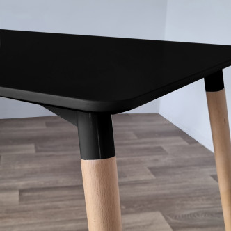 Table à manger rectangulaire design noire 120cm - Pas Cher