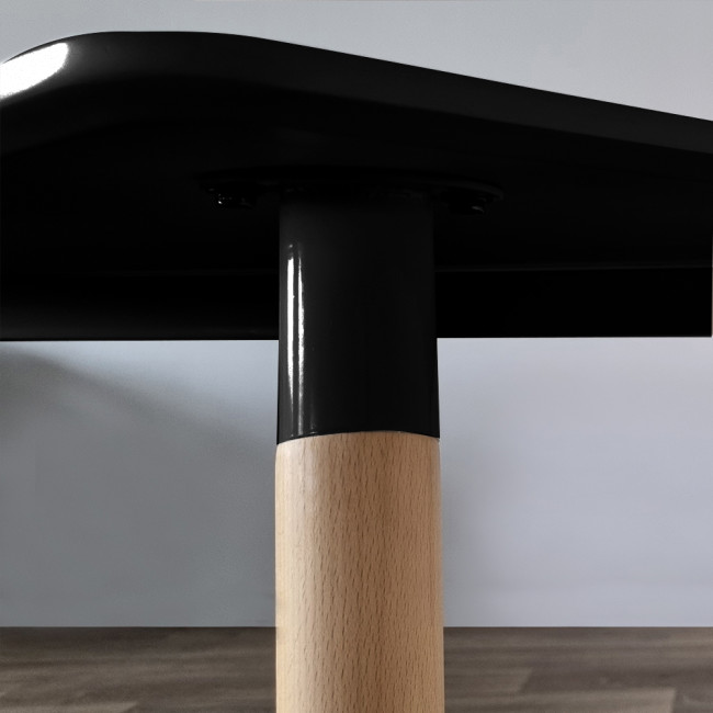 Table de cuisine scandinave noire 140cm - Brevik