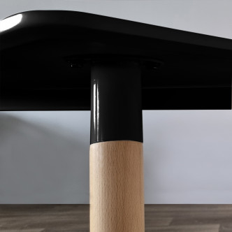 Table de cuisine scandinave noire 140cm - Brevik
