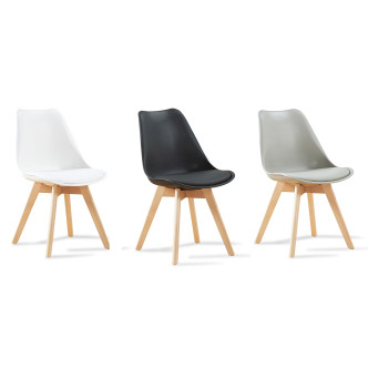Chaise style scandinave Bjorn – Piètement en bois premium