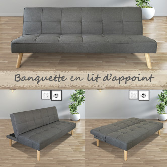 Banquette clic clac 3 places grise – Prix Discount