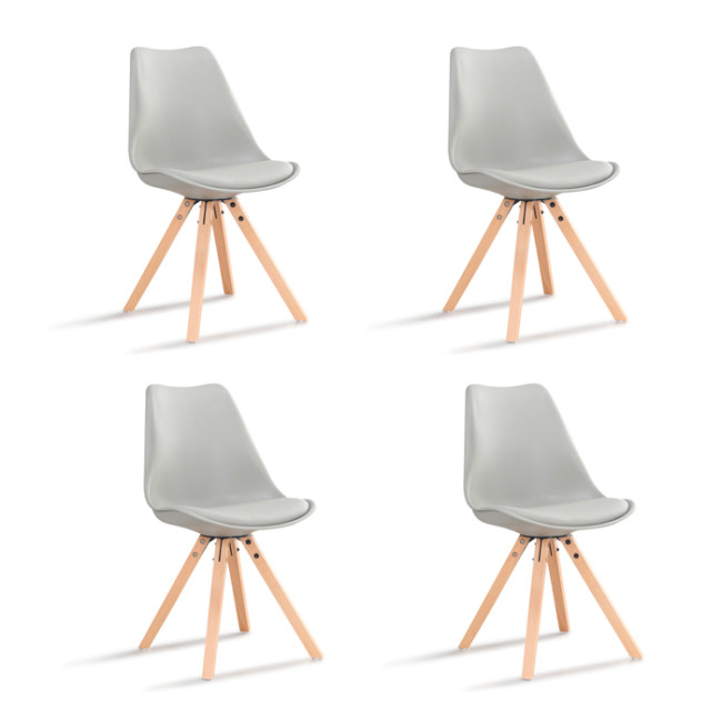 Lot de 4 chaises scandinaves grises - Helsinki