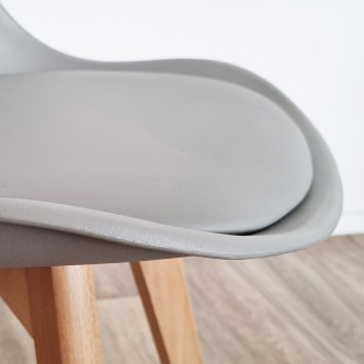 Lot de 6 chaises scandinaves grises - Helsinki