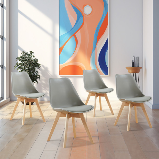 Chaise style scandinave Bjorn – Piètement en bois premium