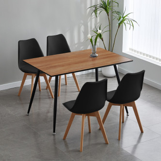 Table à manger rectangulaire scandinave chêne 120cm - Nora