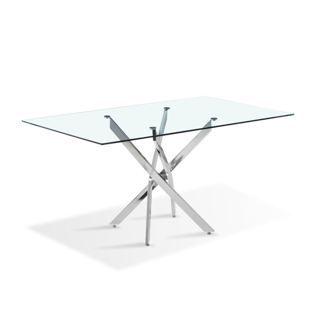 Table à manger design en verre 160cm - Astra