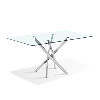 Table à manger design en verre 160cm - Astra