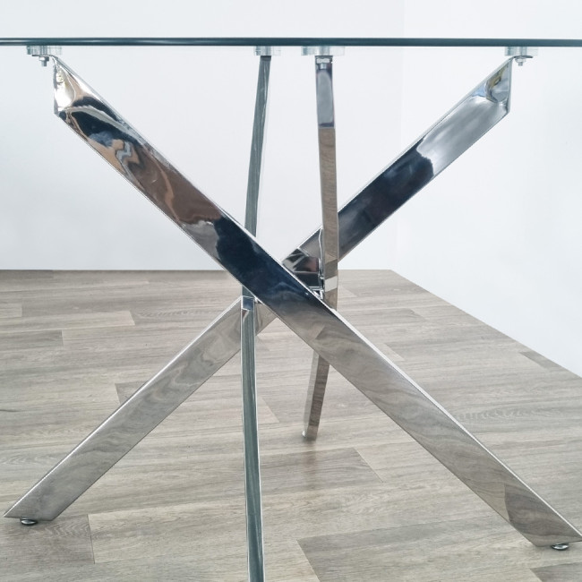 Table à manger design ronde en verre 100cm - Orion