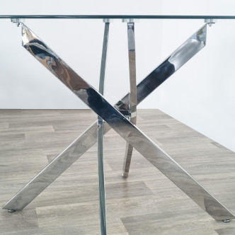 Table à manger design ronde en verre 100cm - Orion
