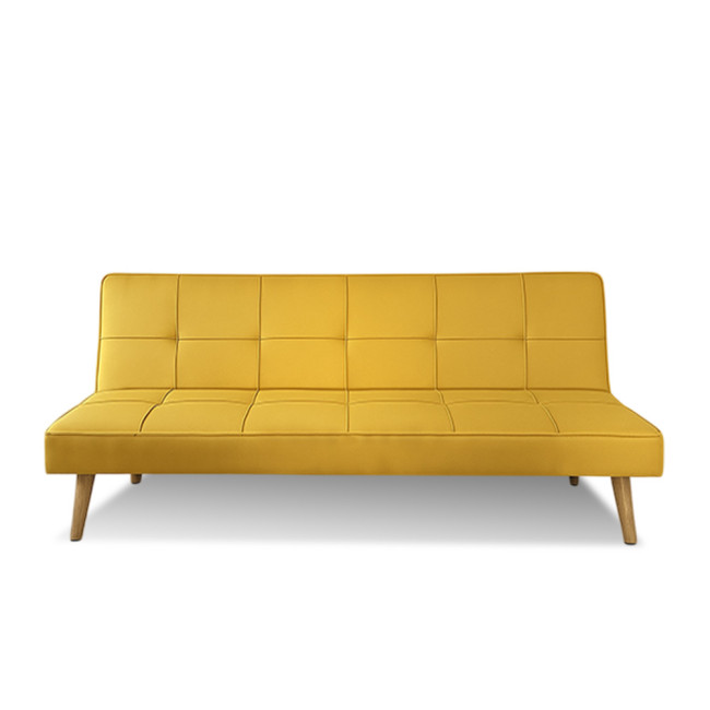 Banquette clic clac 3 places convertible jaune moutarde – Siljan
