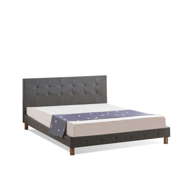 lit scandinave 2 places en tissu gris - Alcove