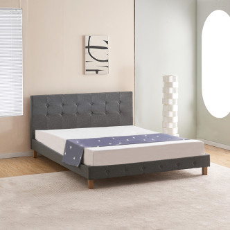 lit scandinave 2 places en tissu gris - Alcove
