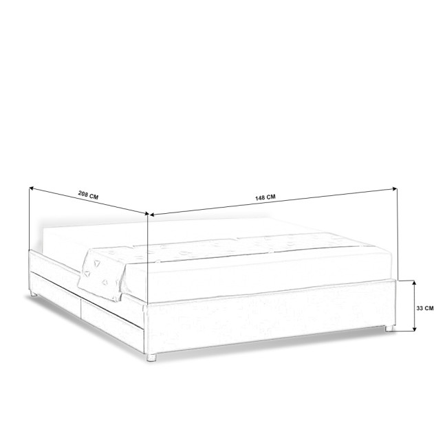 Lit avec tiroirs de rangement 140x190 – Lit design coffre moderne