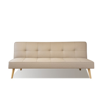 Banquette convertible 3 places en tissu taupe - Prix fous