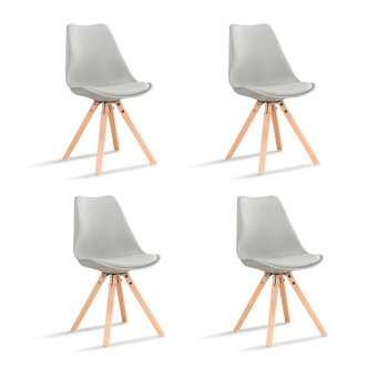 Lot de 4 chaises scandinaves grises - Helsinki