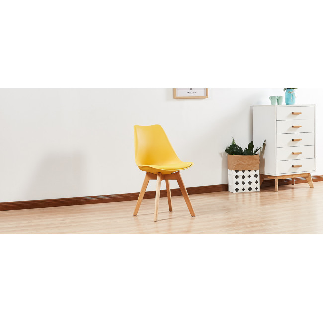Chaise style scandinave Bjorn – Piètement en bois premium