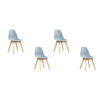 Lot de 4 chaises grises style scandinave Onir - Offre imbattable !