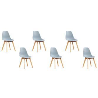 Lot de 6 chaises scandinaves grises Onir | Satisfait ou remboursé