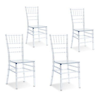 4 chaises transparentes en polycarbonate - Napoléon