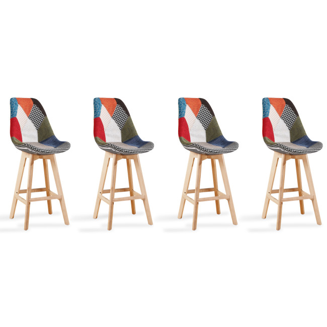 Lot de 4 tabourets scandinaves patchwork - Gotteborg