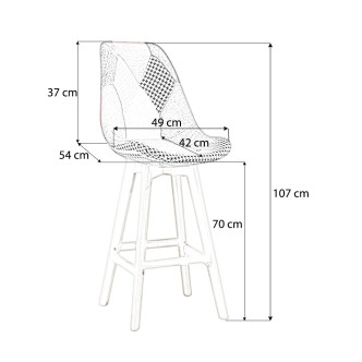 Lot de 4 tabourets scandinaves patchwork - Gotteborg