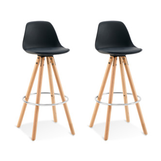 Lot de 2 tabourets de bar scandinaves noirs - Soren
