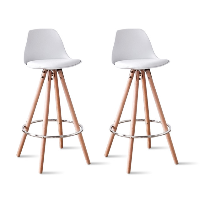Lot de 2 tabourets de bar scandinaves blancs - Soren