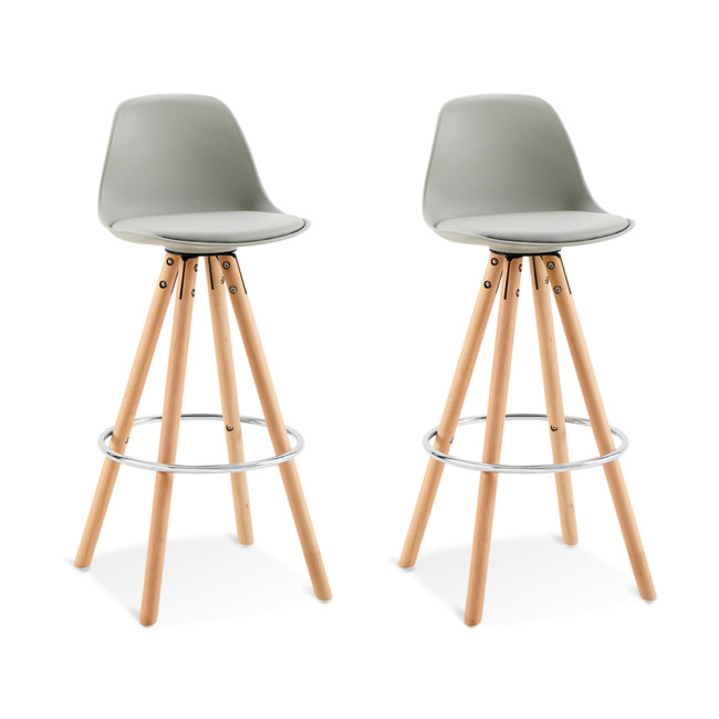 Lot de 2 tabourets de bar scandinaves gris - Soren