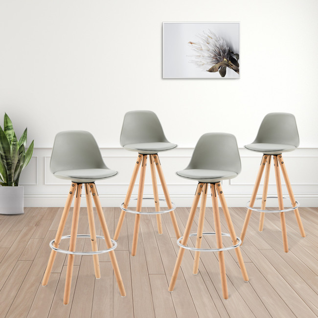Lot de 2 tabourets de bar scandinaves gris - Soren