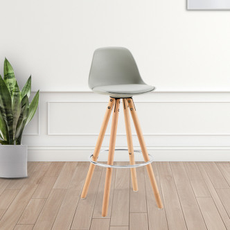 Lot de 2 tabourets de bar scandinaves gris - Soren